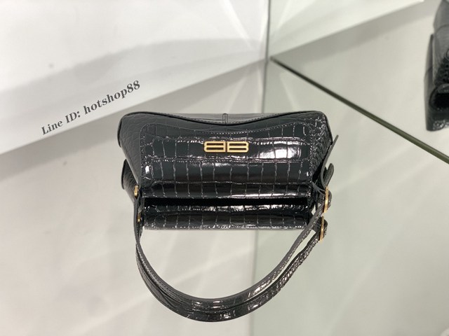 Balenciaga專櫃爆款XX Bag斜挎背包 巴黎世家鱷魚紋皮翻蓋腋下包 fyj1905